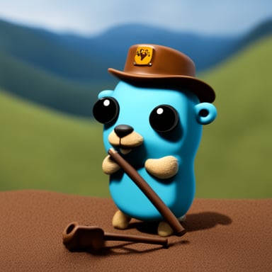 A go blue gopher that likes rust