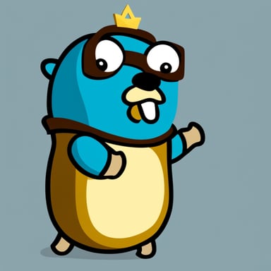 Go Blue Gopher as a stand-up comedian gopher.