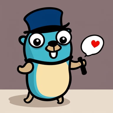 Go Blue Gopher as a stand-up comedian gopher.