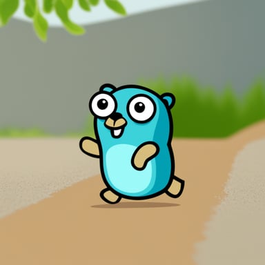 Go Blue Gopher running away from bad code.