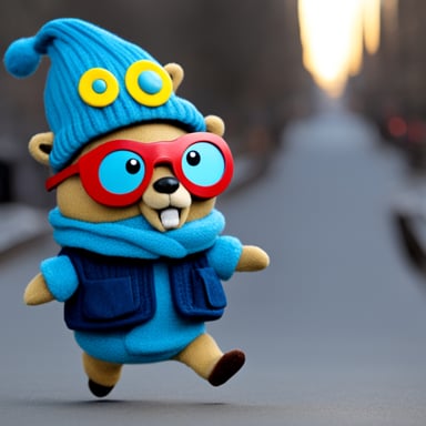 Go Blue Gopher in a moving outfit