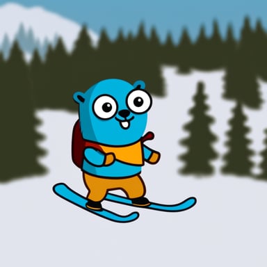 Go blue gopher went skiing.