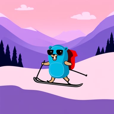 Go blue gopher went skiing.