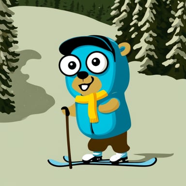 Go blue gopher went skiing.