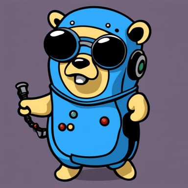 Cyborg Go Blue Gopher