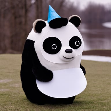Go Blue Gopher cosplays as a panda.