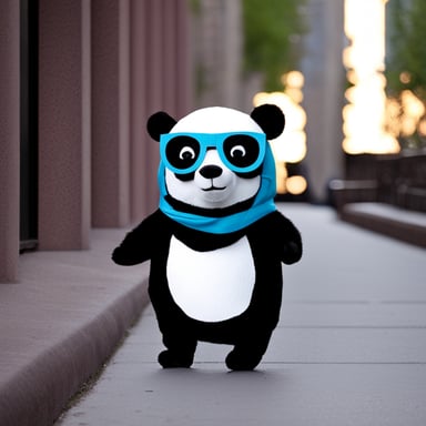 Go Blue Gopher cosplays as a panda.
