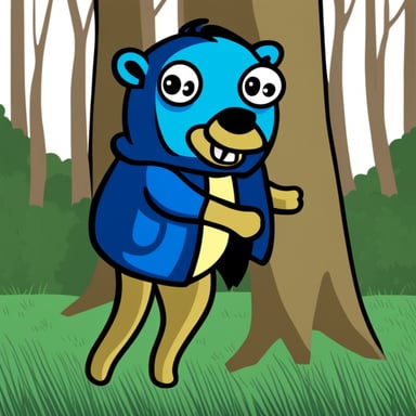 A big forest is the home of the Go Blue Gopher.