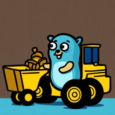 Go Blue Gopher with wheelloader