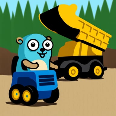 Go Blue Gopher with wheelloader