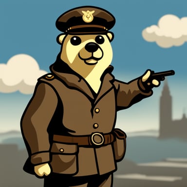 Go Blue Gopher as a WW1 pilot.