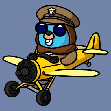 Go Blue Gopher as a WW1 pilot.
