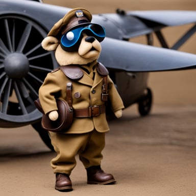 Go Blue Gopher as a WW1 pilot.