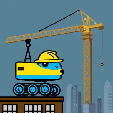 Go Blue Gopher with tower crane