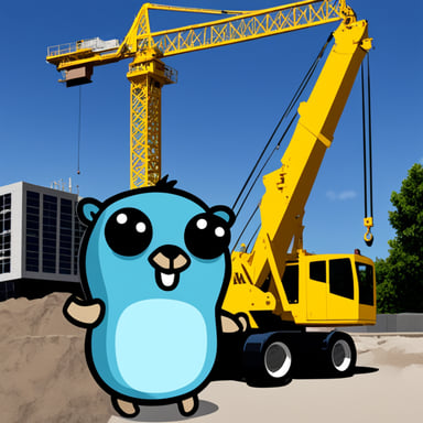 Go Blue Gopher with tower crane