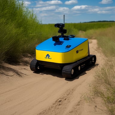 The Go Blue Gopher operates the telestation for remote-controlled vehicles.