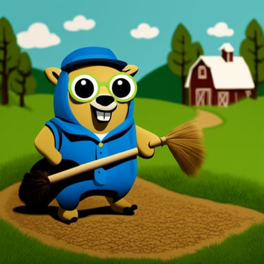 Go Blue Gopher as farmer John Deere