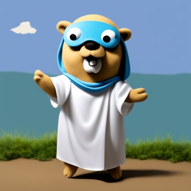 Go Blue Gopher as Jesus Gopher, realistic.