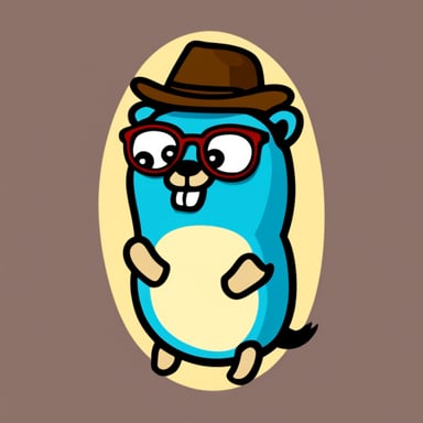 Go Blue Gopher felt sad, wearing glasses and a hipster shirt.