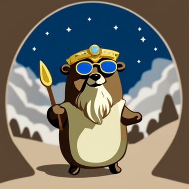 Go Blue Gopher as Jesus gopher with halo, realistic.