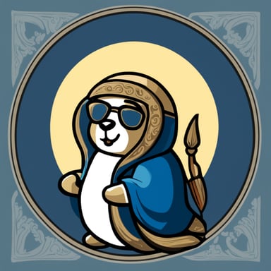 Go Blue Gopher as a saint with a halo, depicted in the style of a classical painting.