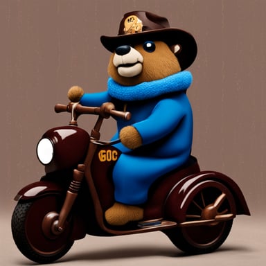 Go Blue Gopher riding a bear