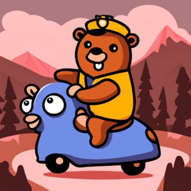 Go Blue Gopher riding a bear