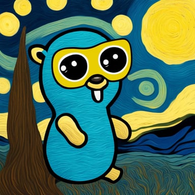 Go Blue Gopher in Van Gogh painting style