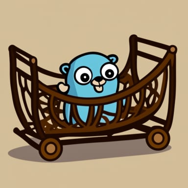 Go Blue Gopher in a cradle.