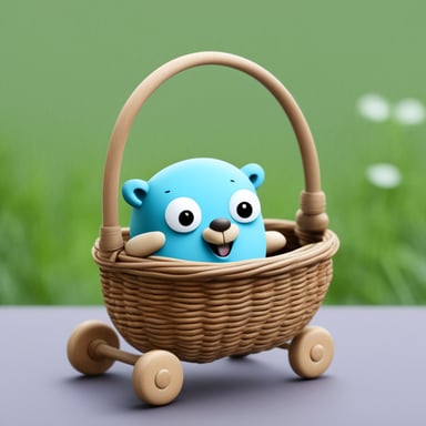 Go Blue Gopher in a cradle.