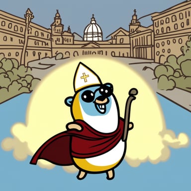 Go Blue Gopher as Pope.