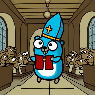 Go Blue Gopher as Pope.