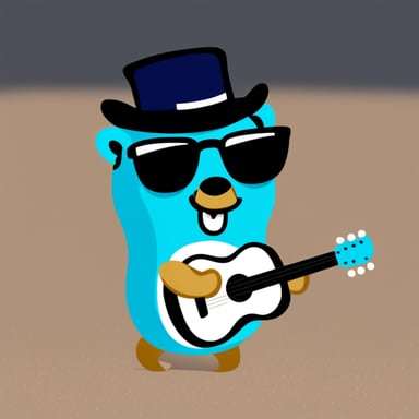 Go blue gopher as realistic Elvis