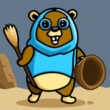 Go Blue Gopher as caveman gopher