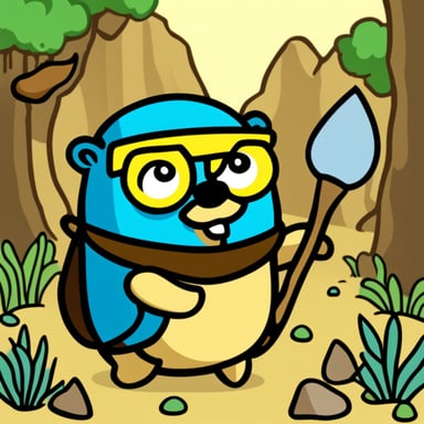 Go Blue Gopher as caveman gopher