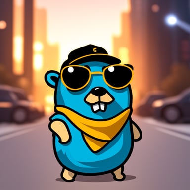 Go Blue Gopher as a serious looking bodyguard.