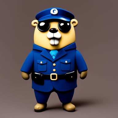 Go Blue Gopher as a serious looking bodyguard.
