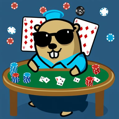 Go Blue Gopher as the poker player.