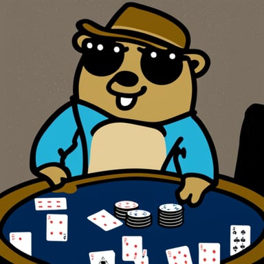 Go Blue Gopher as the poker player.