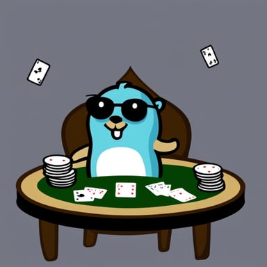 Go Blue Gopher as the poker player.