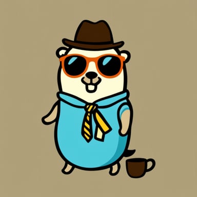 Go Blue Gopher as a hipster.