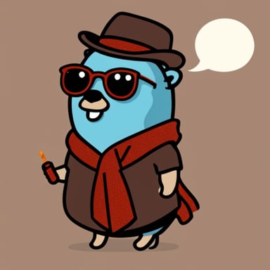 Go Blue Gopher as a hipster.