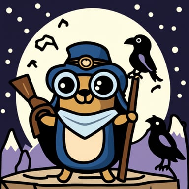 Go Blue Gopher as Happy Odin with his ravens