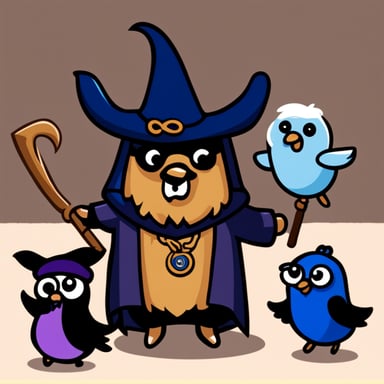 Go Blue Gopher as Happy Odin with his ravens