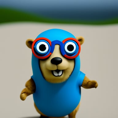 Go Blue Gopher in goggles