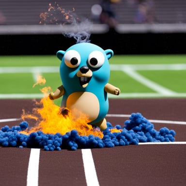 Go blue gopher blowing up things.
