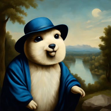 Go Blue Gopher in classical painting style