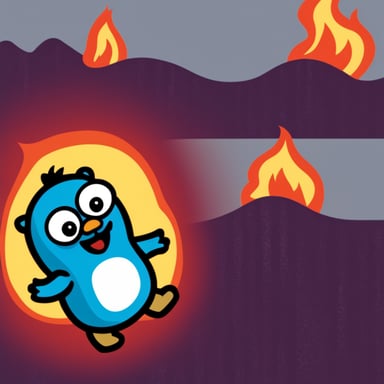 Go Blue Gopher in the style of Elmo in flames meme.