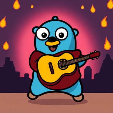 Go Blue Gopher in the style of Elmo in flames meme.