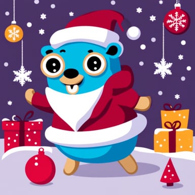 Go Blue Gopher as Santa Claus
